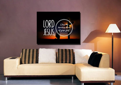Lord Jesus, I Lay My Burdens Down At Your Feet Wall Art Canvas Print - Christian Canvas Wall Art