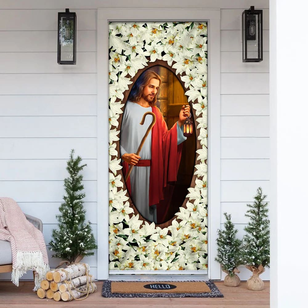 Lord Jesus Knocking Door Cover - Religious Door Decorations - Christian Home Decor