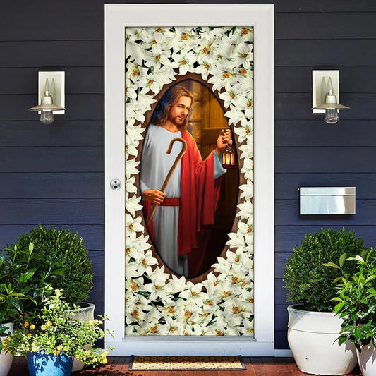 Lord Jesus Knocking Door Cover - Religious Door Decorations - Christian Home Decor
