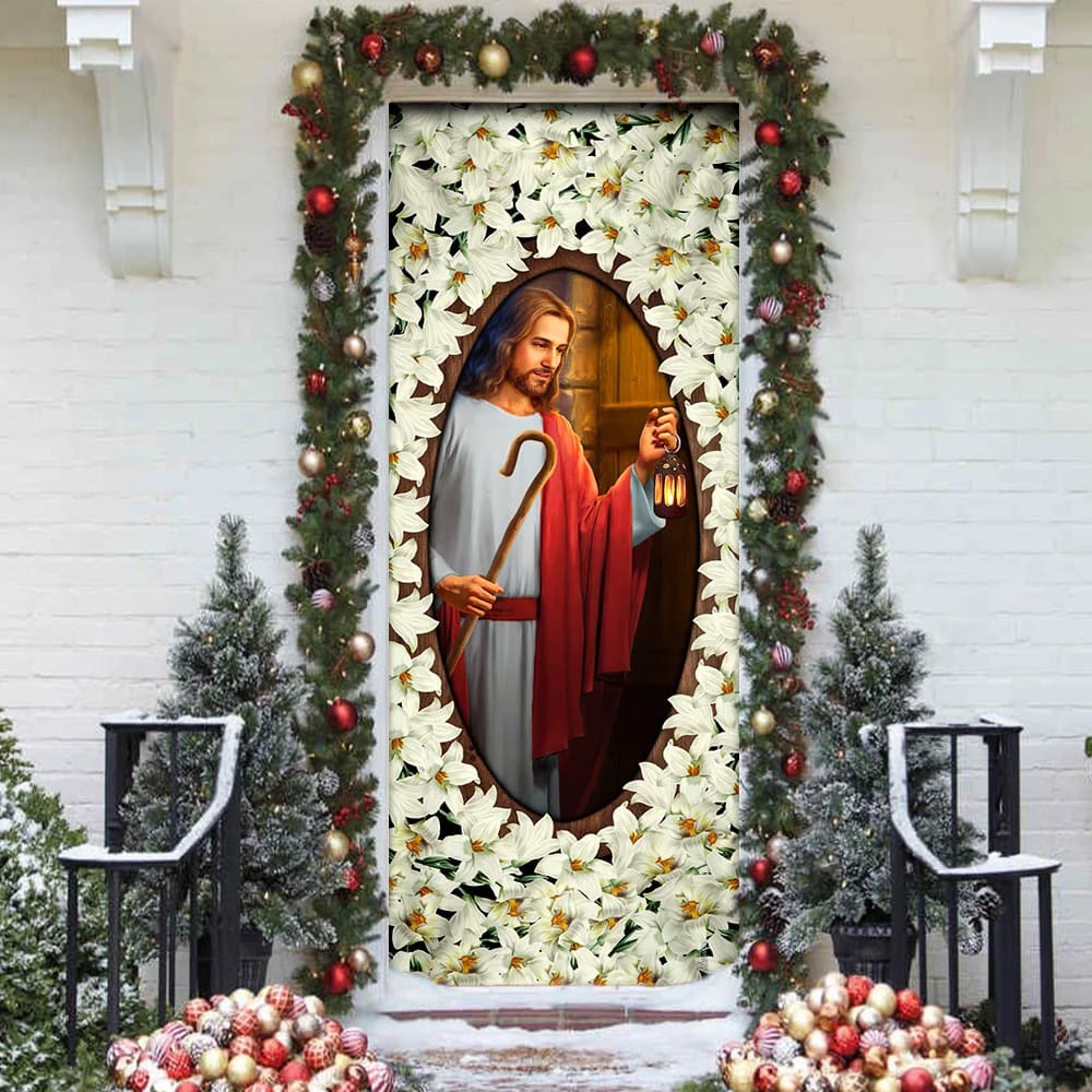 Lord Jesus Knocking Door Cover - Religious Door Decorations - Christian Home Decor
