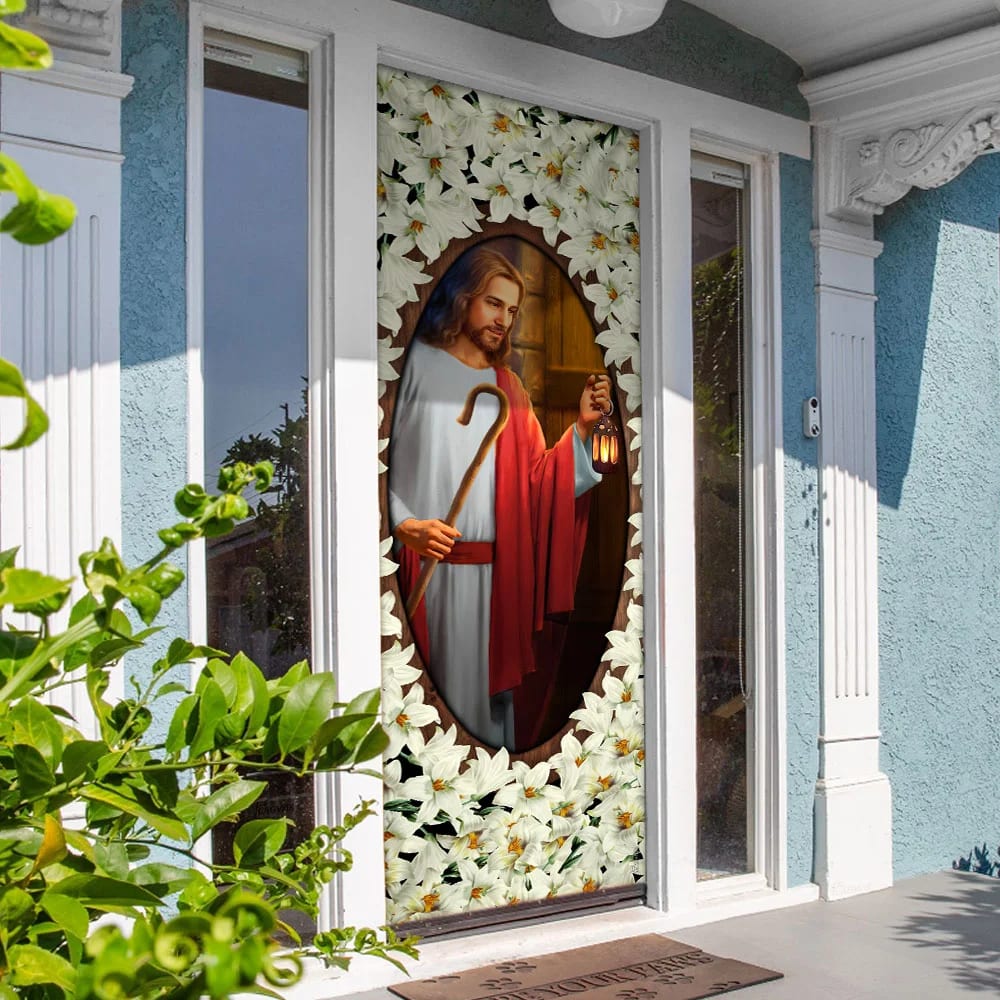 Lord Jesus Knocking Door Cover - Religious Door Decorations - Christian Home Decor