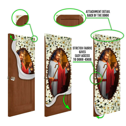 Lord Jesus Knocking Door Cover - Religious Door Decorations - Christian Home Decor