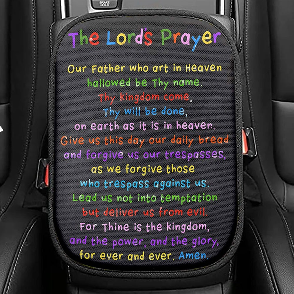 Lords Prayer Seat Box Cover, Catholic Gifts For Bible, Christian Car Interior Accessories