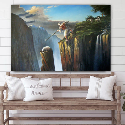 Lost Sheep Jesus - Jesus Canvas Wall Art - Christian Wall Art