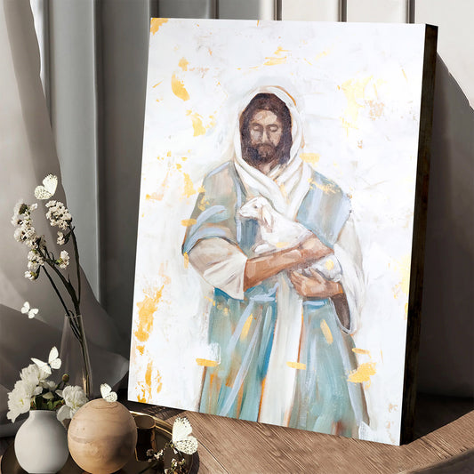 Lost Sheep Paper Print - Jesus Painting On Canvas - Religious Canvas Painting