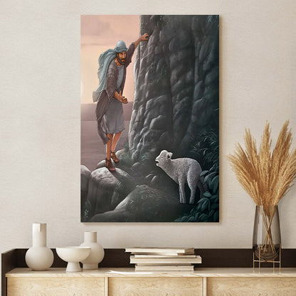 Lost Sheep Picture Of Christ - Canvas Pictures - Jesus Canvas Art - Christian Wall Art