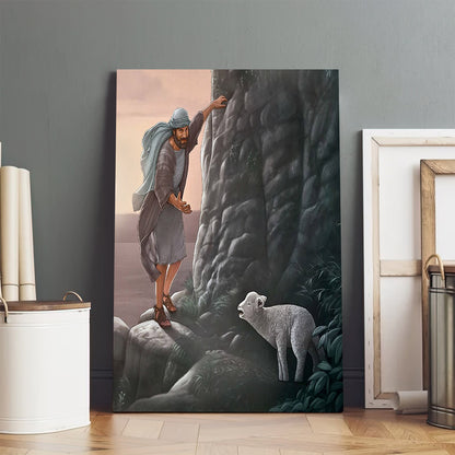 Lost Sheep Picture Of Christ - Canvas Pictures - Jesus Canvas Art - Christian Wall Art