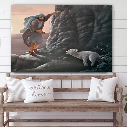 Lost Sheep Picture Of Christ - Jesus Canvas Wall Art - Christian Wall Art
