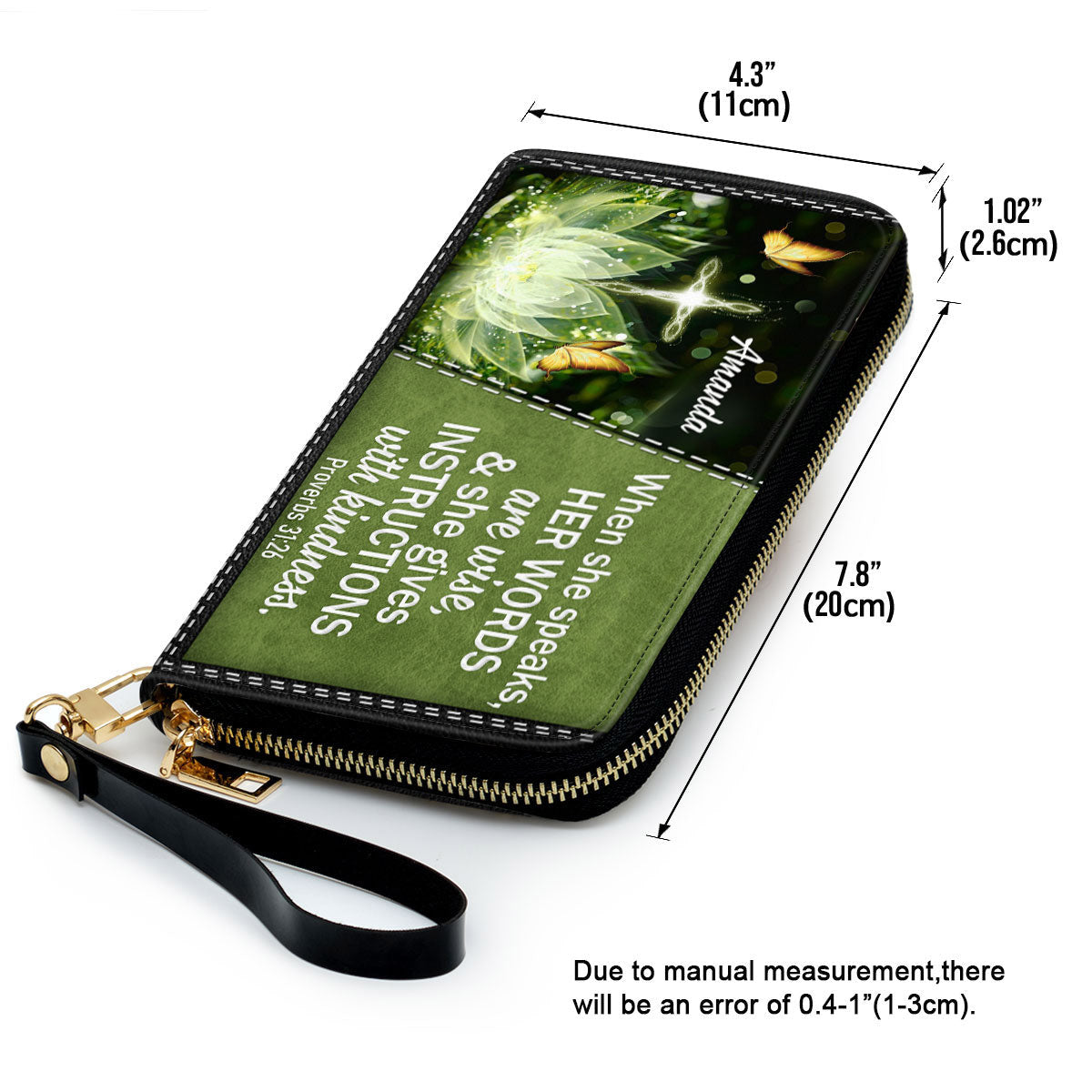 Lotus She Gives Instructions With Kin Clutch Purse For Women - Personalized Name - Christian Gifts For Women