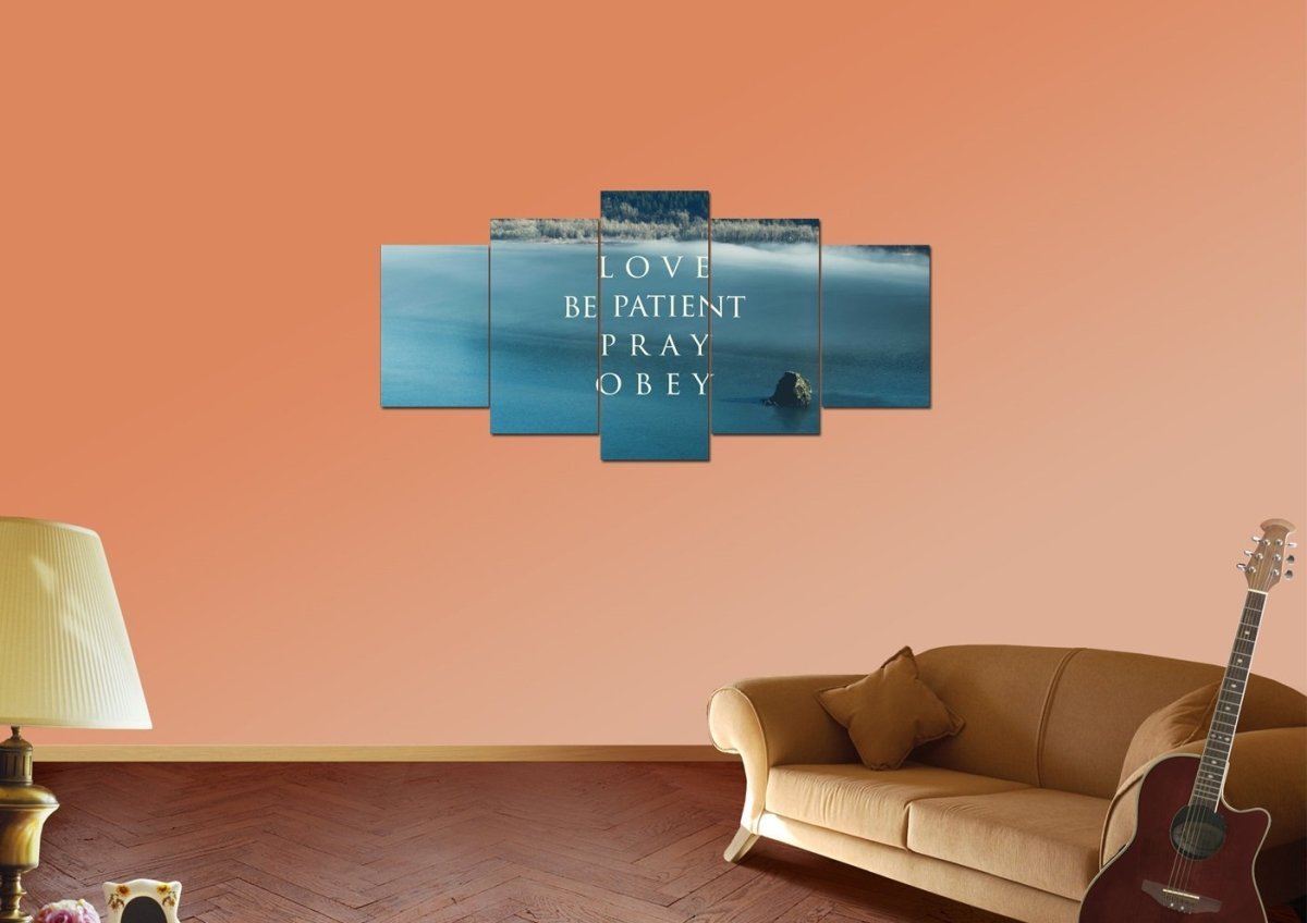 Love Be Patient Pray Obey Canvas Wall Art Print - Christian Canvas Wall Art