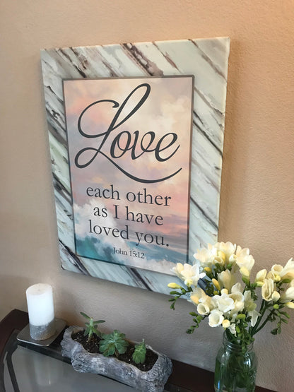 Love Each Other Canvas Wall Art - Christian Wall Decor - Religious Gift