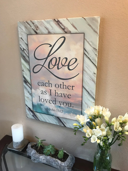 Love Each Other Canvas Wall Art - Christian Wall Decor - Religious Gift