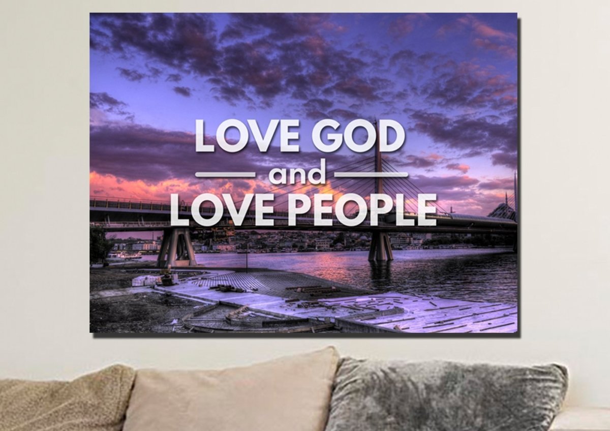 Love God And Love People Canvas Wall Art Print - Christian Canvas Wall Art
