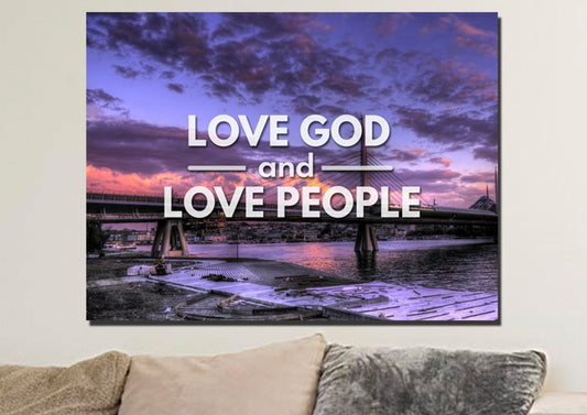 Love God And Love People Canvas Wall Art Print - Christian Canvas Wall Art