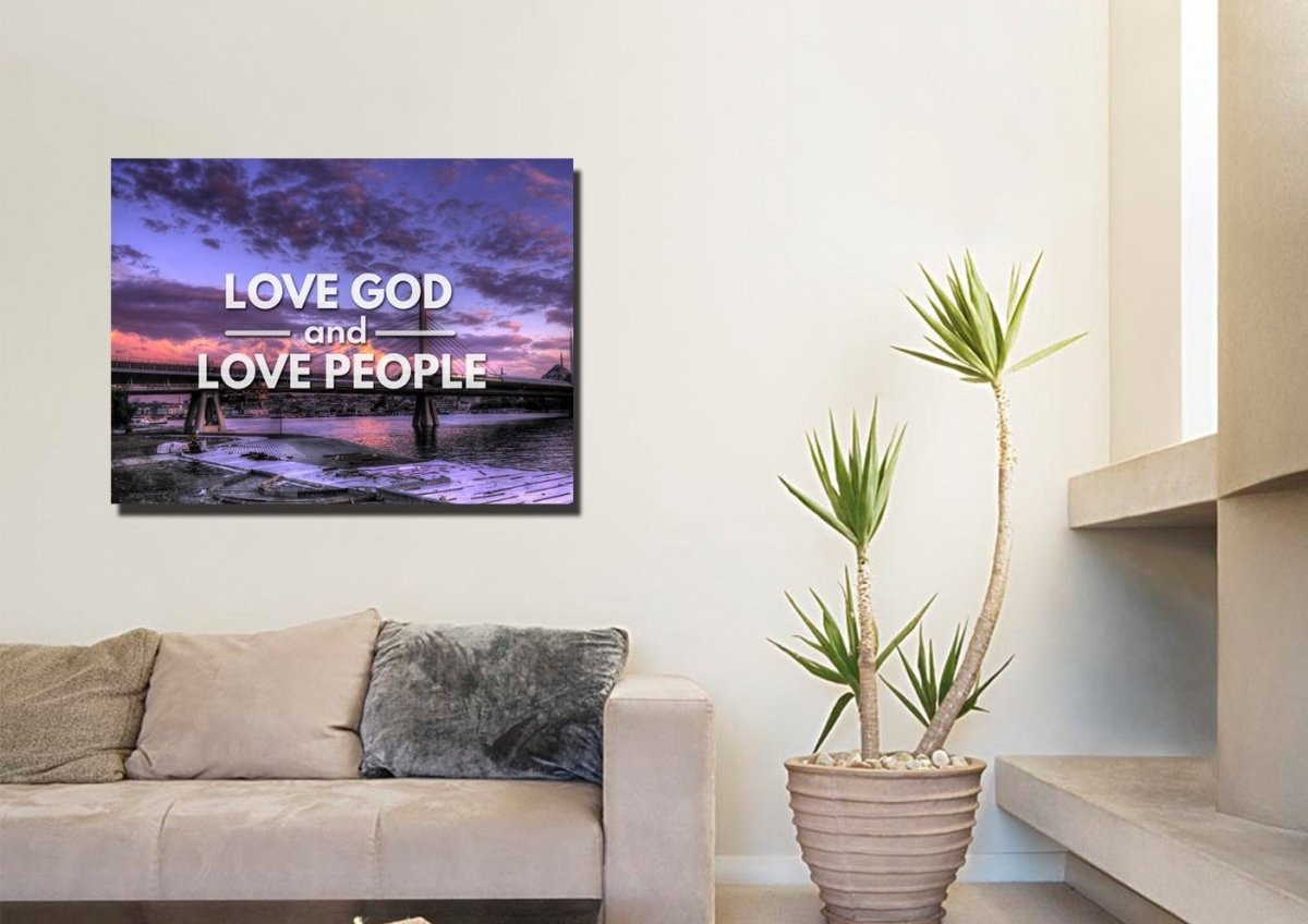 Love God And Love People Canvas Wall Art Print - Christian Canvas Wall Art