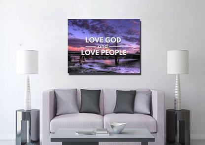 Love God And Love People Canvas Wall Art Print - Christian Canvas Wall Art