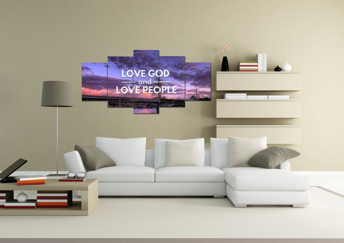Love God And Love People Canvas Wall Art Print - Christian Canvas Wall Art