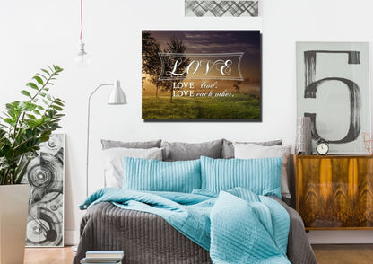 Love God Love Each Other Wall Art Canvas Print - Christian Canvas Wall Art
