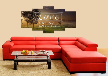 Love God Love Each Other Wall Art Canvas Print - Christian Canvas Wall Art