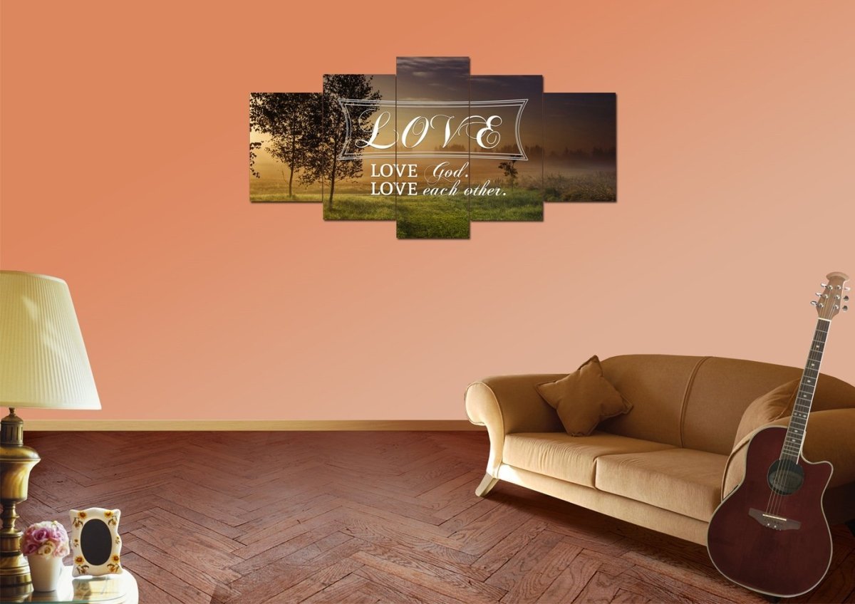 Love God Love Each Other Wall Art Canvas Print - Christian Canvas Wall Art