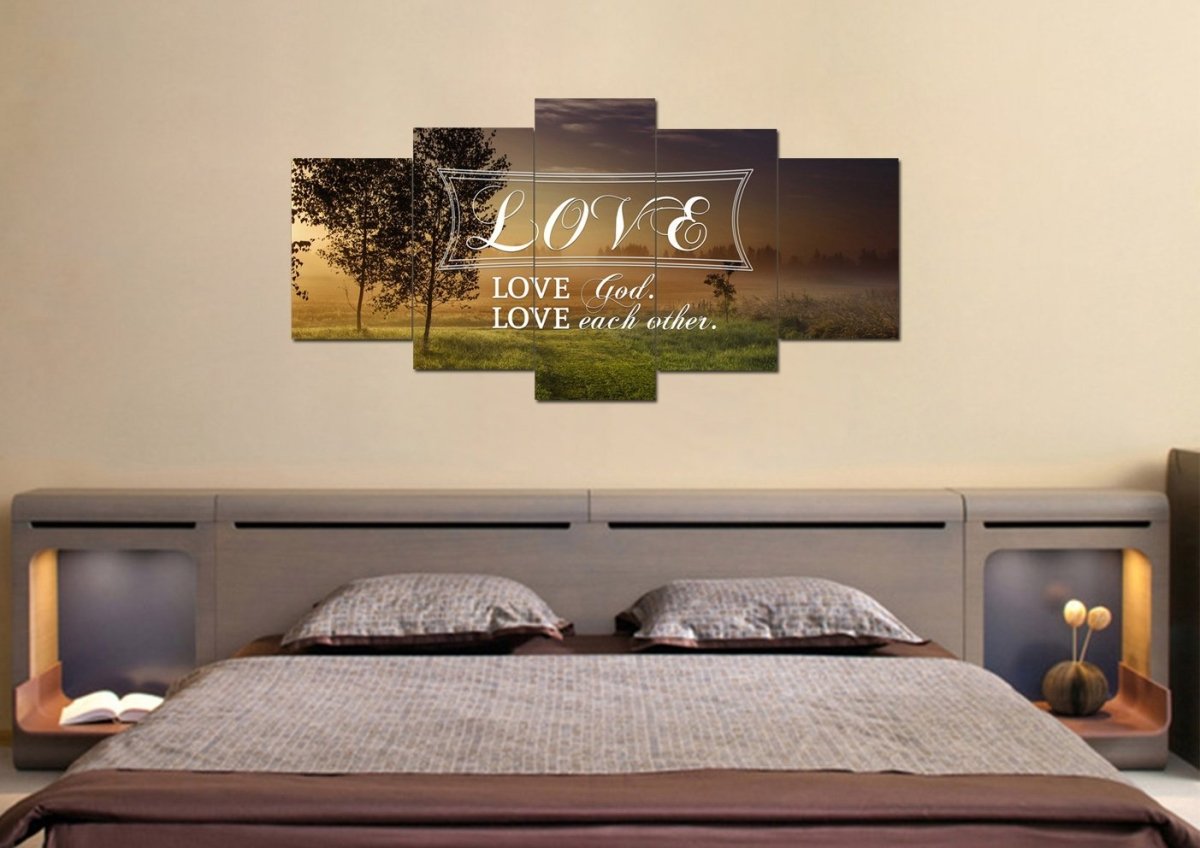Love God Love Each Other Wall Art Canvas Print - Christian Canvas Wall Art