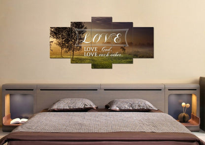 Love God Love Each Other Wall Art Canvas Print - Christian Canvas Wall Art