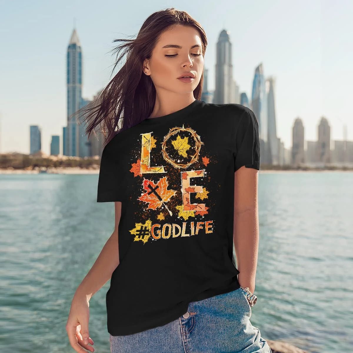 Love, Godlife, Fall Leaves, Crown Of Thorns, God T-Shirt, Jesus Sweatshirt Hoodie, Faith T-Shirt