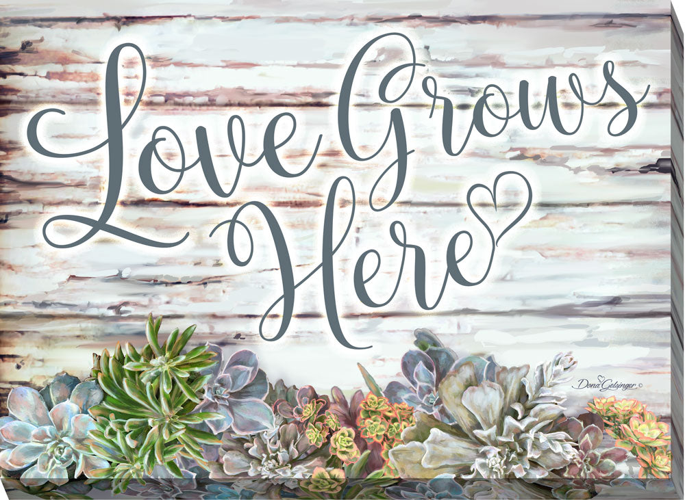 Love Grows Here Canvas Wall Art - Christian Wall Decor - Religious Gift