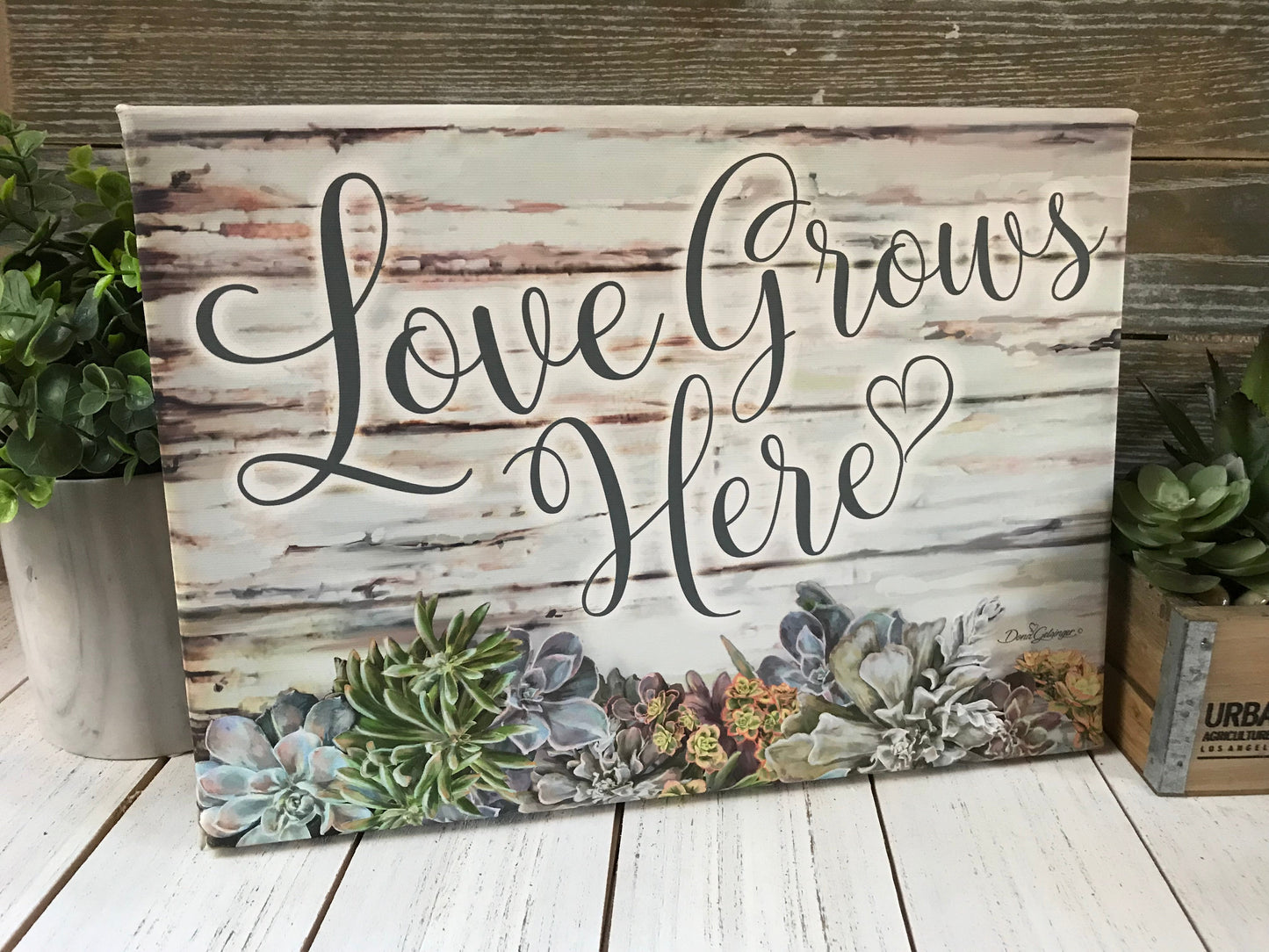 Love Grows Here Canvas Wall Art - Christian Wall Decor - Religious Gift