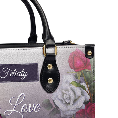 Love Is A Gift From God Religious Romantic Gifts For Christian Women Personalized Leather Handbag With Handle