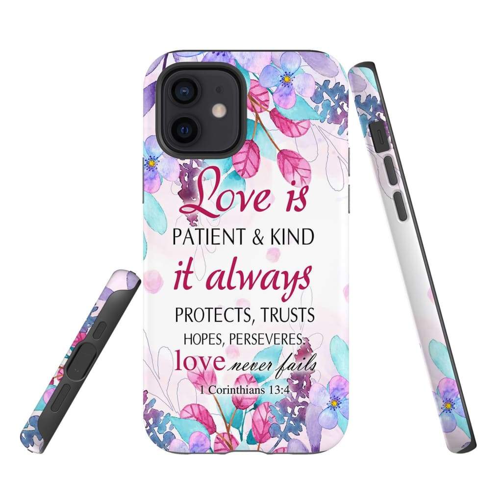 Love Is Patient Love Is Kind 1 Corinthians 134 Bible Verse Phone Case - Inspirational Bible Scripture iPhone Cases