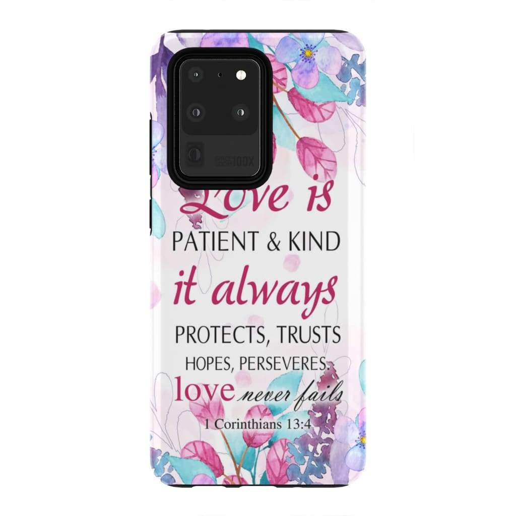 Love Is Patient Love Is Kind 1 Corinthians 134 Bible Verse Phone Case - Inspirational Bible Scripture iPhone Cases