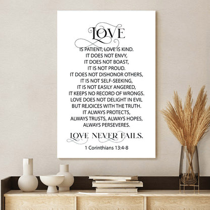 Love Is Patient, Love Is Kind  Canvas - 1 Corinthians 13 4 8 Wall Art #2