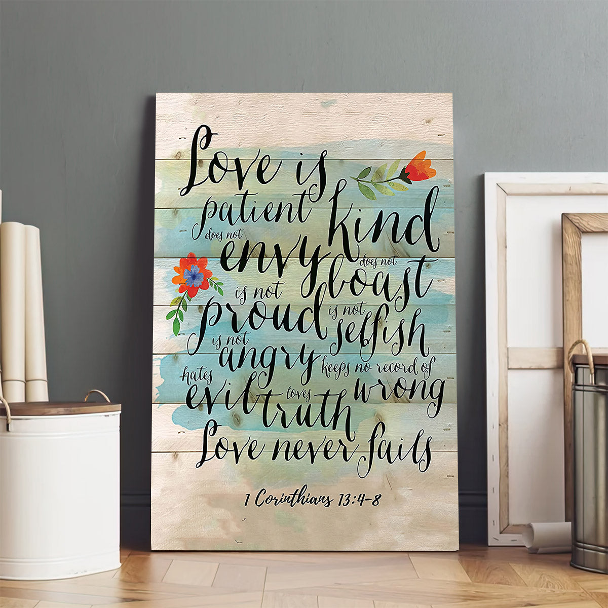 Love Is Patient, Love Is Kind Hanging Poster - 1 Corinthians 13 4 8 Wall Art #4