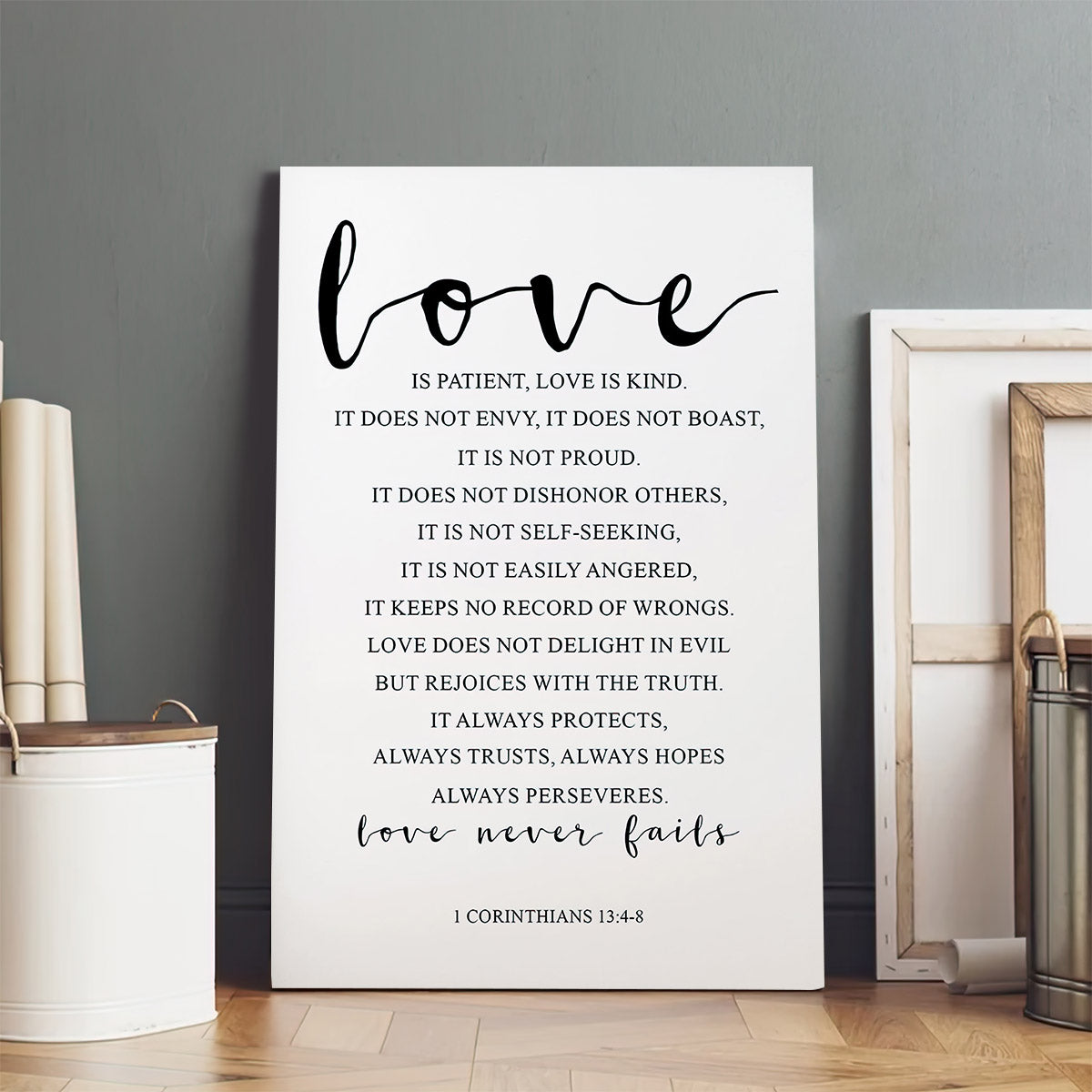 Love Is Patient, Love Is Kind Painting On Canvas - 1 Corinthians 13 4 8 Wall Art #3