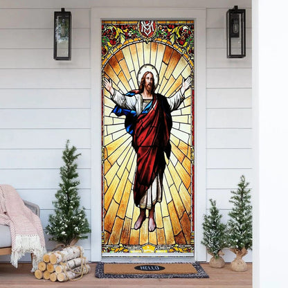 Love Jesus Door Cover - Religious Door Decorations - Christian Home Decor