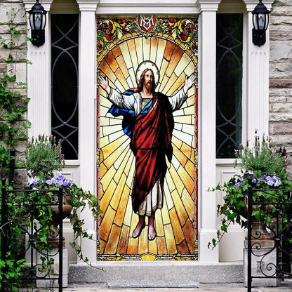 Love Jesus Door Cover - Religious Door Decorations - Christian Home Decor