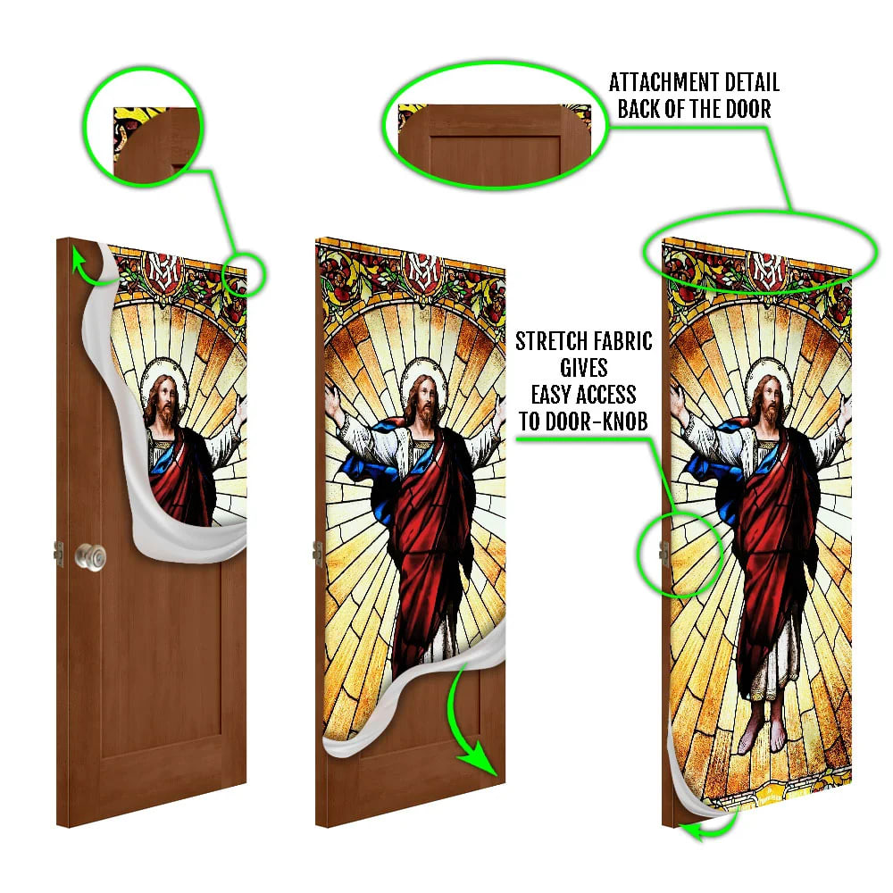 Love Jesus Door Cover - Religious Door Decorations - Christian Home Decor