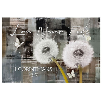 Love Never Fails 1 Corinthians 137 Canvas Wall Art - Christian Canvas - Faith Canvas