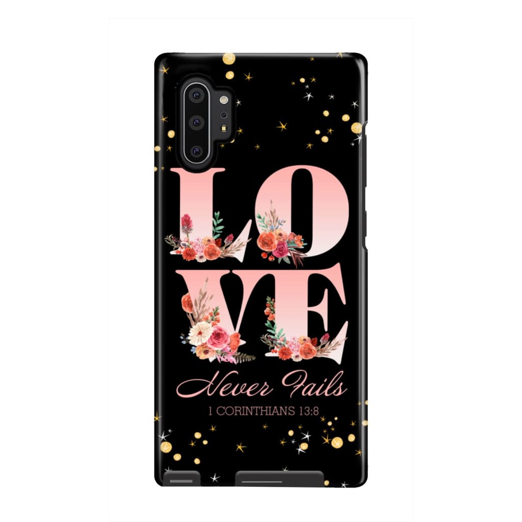 Love Never Fails 1 Corinthians 138 Bible Verse Phone Case - Inspirational Bible Scripture iPhone Cases