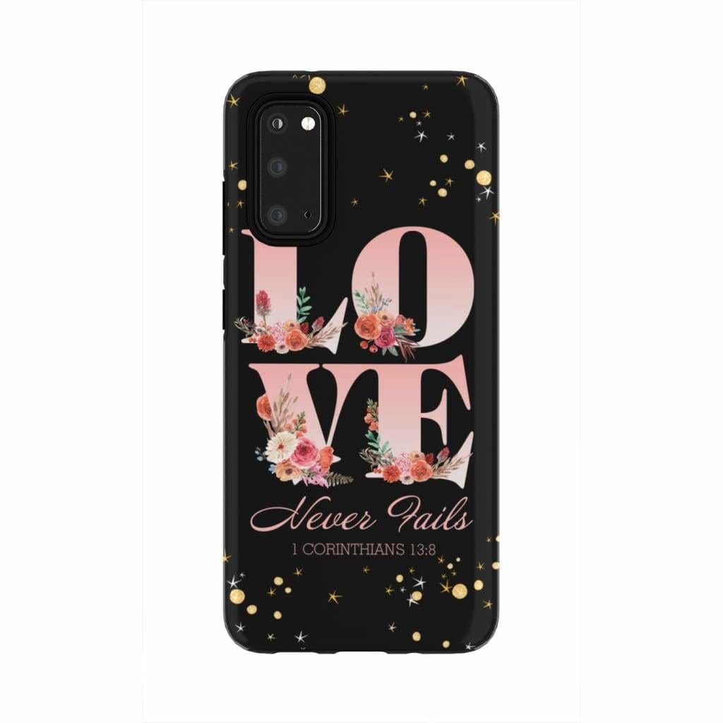 Love Never Fails 1 Corinthians 138 Bible Verse Phone Case - Inspirational Bible Scripture iPhone Cases