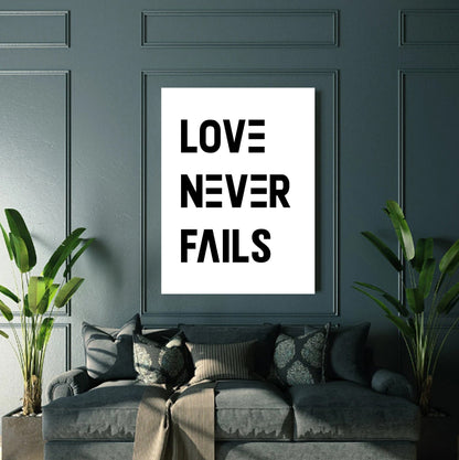 Love Never Fails Canvas - Religious Canvas Art - Christian Canvas Wall Art - Ciaocustom