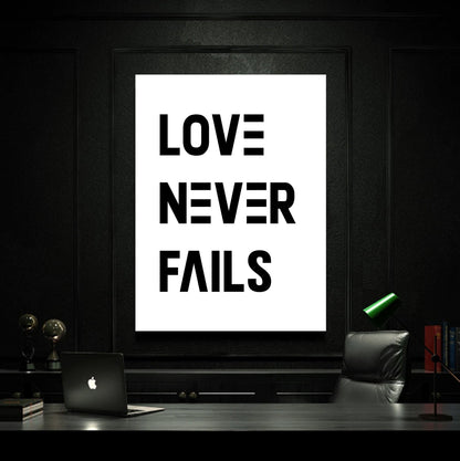 Love Never Fails Canvas - Religious Canvas Art - Christian Canvas Wall Art - Ciaocustom