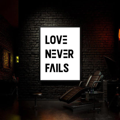 Love Never Fails Canvas - Religious Canvas Art - Christian Canvas Wall Art - Ciaocustom