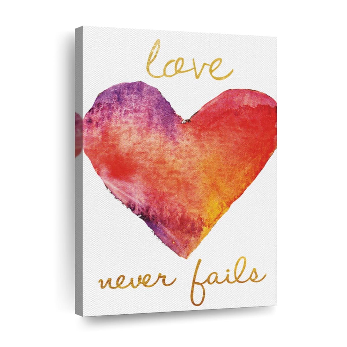 Love Never Fails II Canvas Wall Art - Canvas Religious Wall Art - Christian Wall Decor Living Room