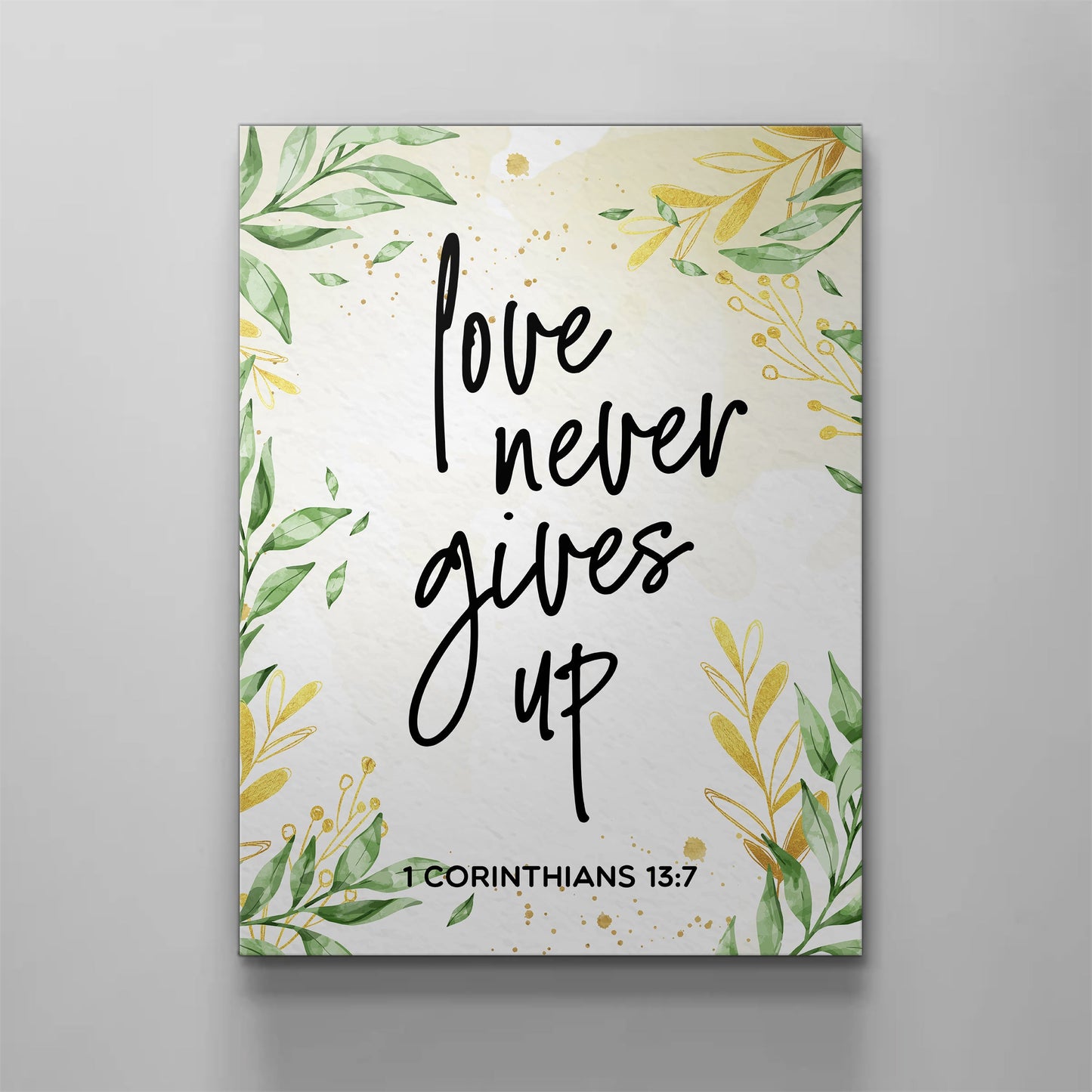 Love Never Gives Up Canvas - Religious Canvas Art - Christian Canvas Wall Art - Ciaocustom