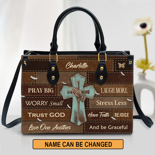 Love One Another Personalized Leather Bag For Women - Religious Gifts For Women