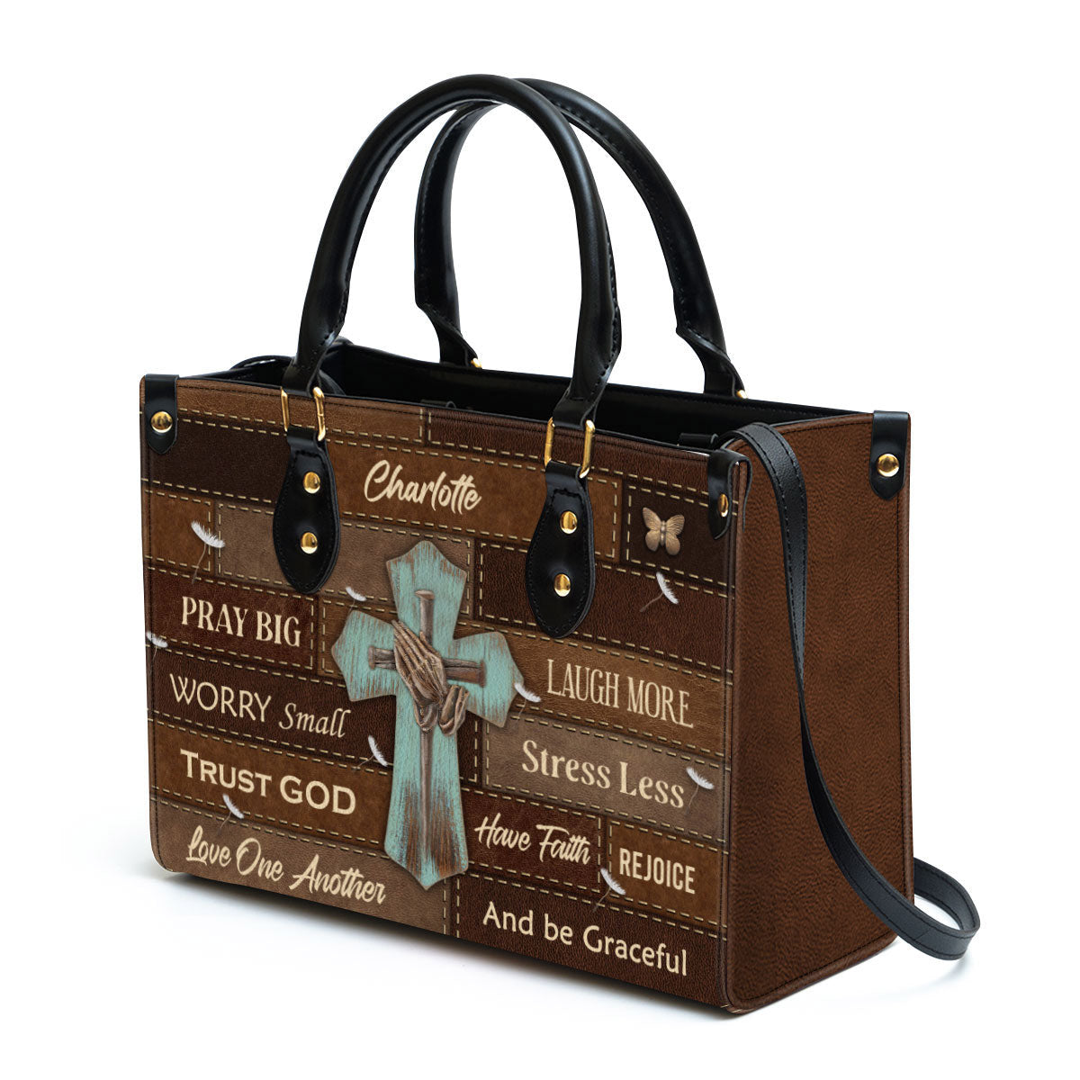 Love One Another Personalized Leather Bag For Women - Religious Gifts For Women
