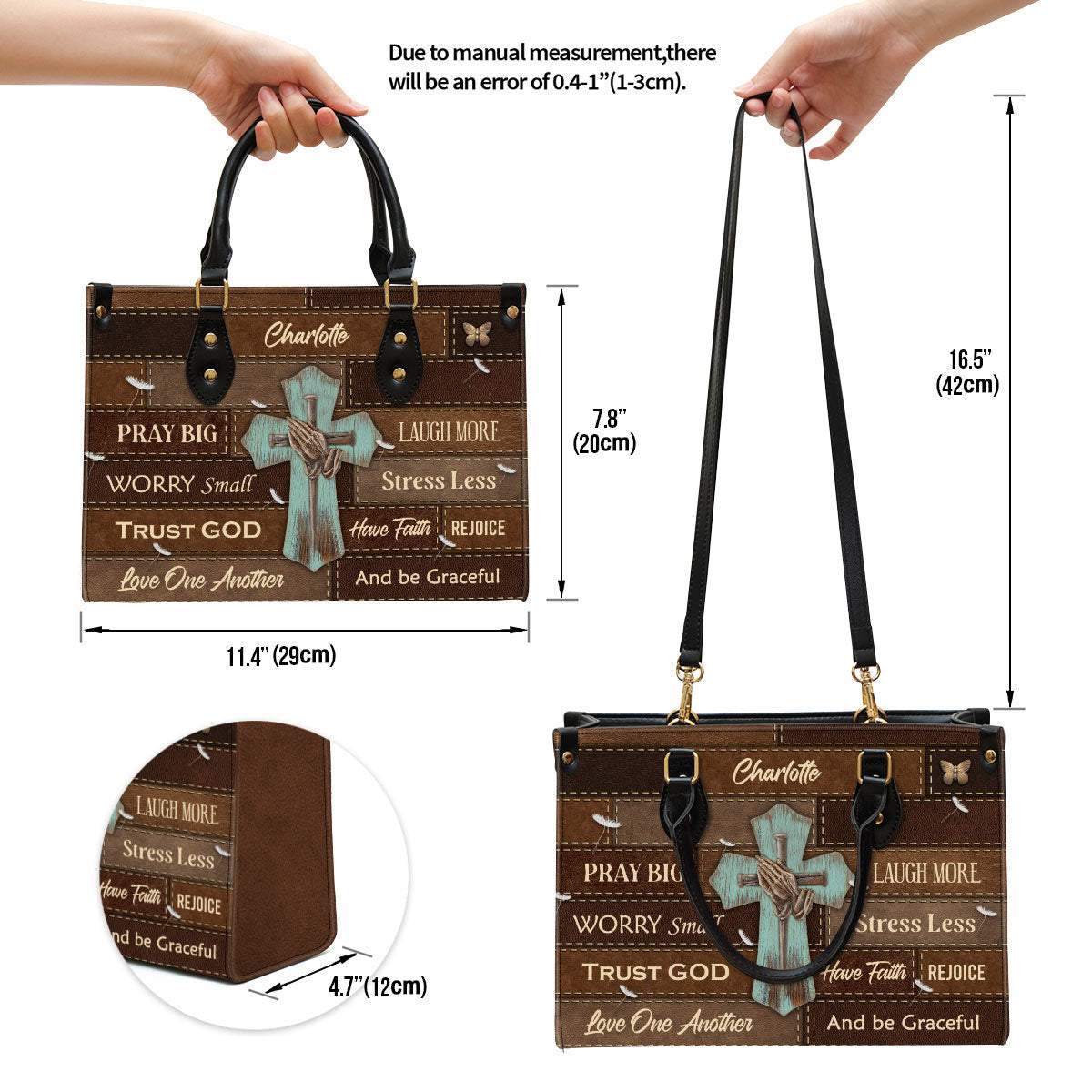 Love One Another Personalized Leather Bag For Women - Religious Gifts For Women