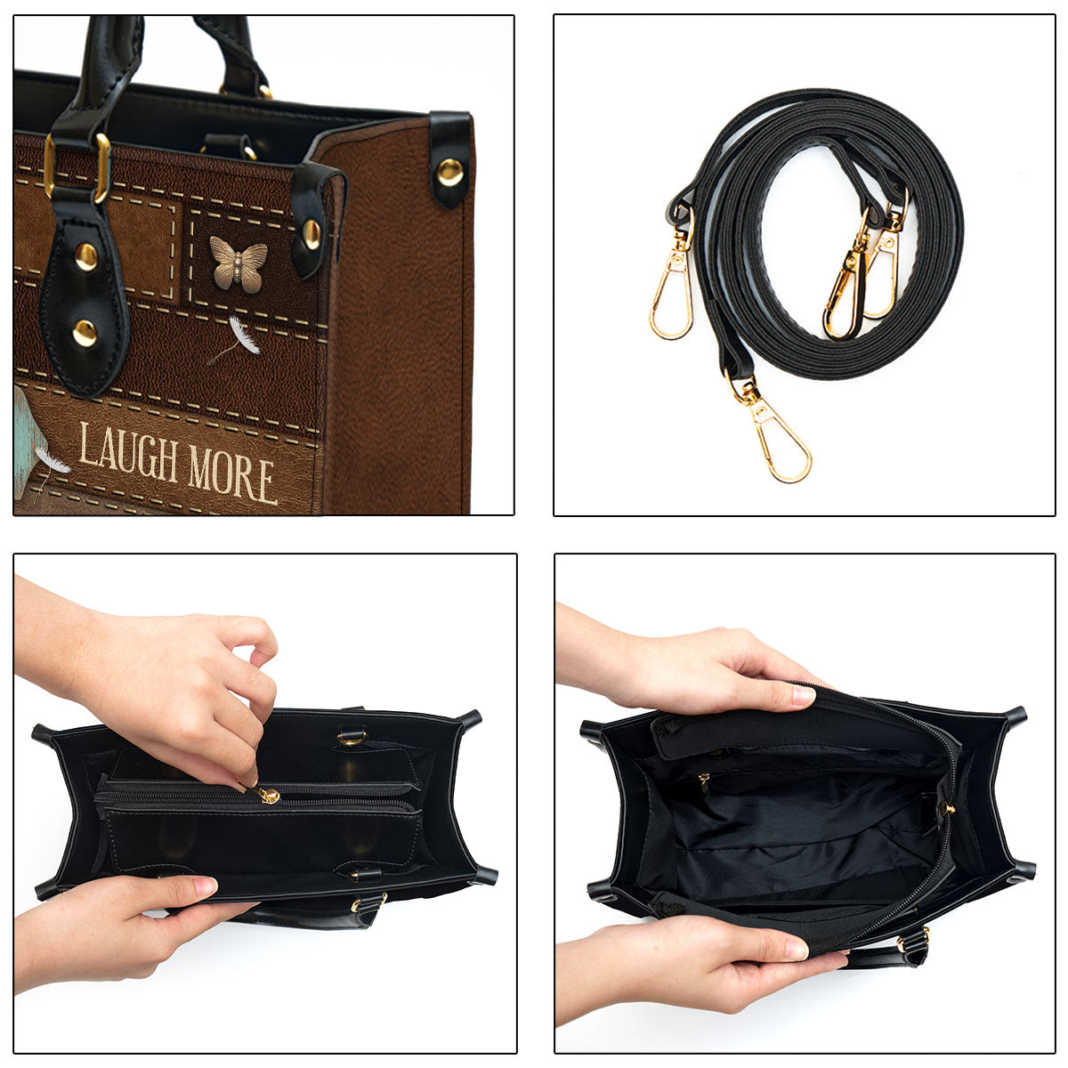 Love One Another Personalized Leather Bag For Women - Religious Gifts For Women